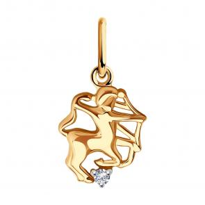 Золотая подвеска Знак зодиака Стрелец SOKOLOV с фианитом 036368 фото