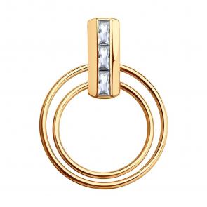 Золотая подвеска SOKOLOV с фианитом 036374 фото