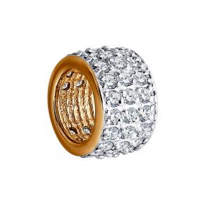 Золотая подвеска-шарм SOKOLOV с фианитом 036388 фото