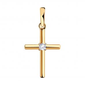 Золотая подвеска SOKOLOV с фианитом 036447 фото