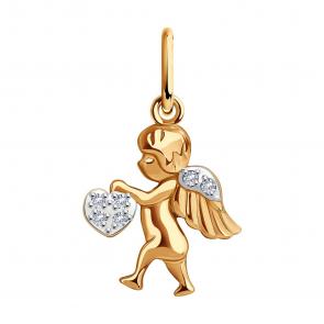 Золотая подвеска SOKOLOV с фианитом 036450 фото