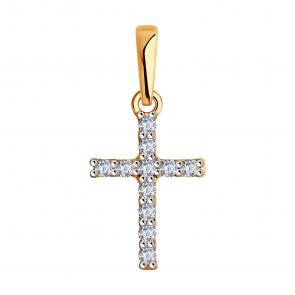 Золотая подвеска SOKOLOV с фианитом 036455 фото