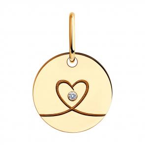 Золотая подвеска SOKOLOV с фианитом 036484 фото