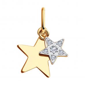 Золотая подвеска SOKOLOV с фианитом 036496 фото