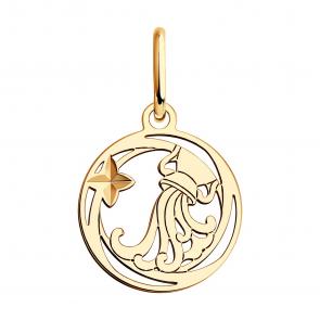 Золотая подвеска Знак зодиака Водолей SOKOLOV 036525 фото