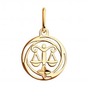 Золотая подвеска Знак зодиака Весы SOKOLOV 036530 фото