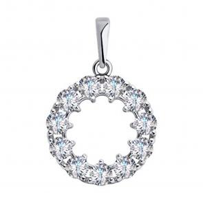 Подвеска из белого золота SOKOLOV с фианитом 036538-3 фото