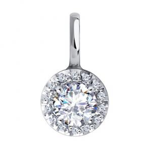 Подвеска из белого золота SOKOLOV с фианитом 036539-3 фото