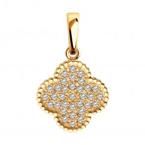 Золотая подвеска SOKOLOV с фианитом 036571 фото