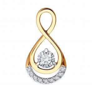 Золотая подвеска SOKOLOV с фианитом 036587 фото