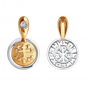 Золотая подвеска SOKOLOV с фианитом 036591 фото