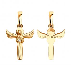 Золотая подвеска SOKOLOV с фианитом 036593 фото