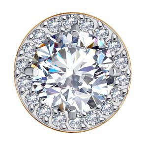 Золотая подвеска SOKOLOV с фианитом 036600 фото