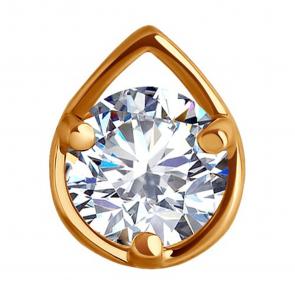 Золотая подвеска SOKOLOV с фианитом 036601 фото