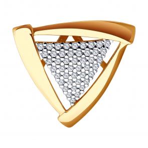 Золотая подвеска SOKOLOV с фианитом 036602 фото