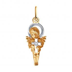 Золотая подвеска SOKOLOV с фианитом 036614 фото