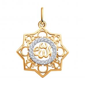 Золотая подвеска SOKOLOV с фианитом 036639 фото