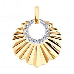 Золотая подвеска SOKOLOV с фианитом 036643 фото