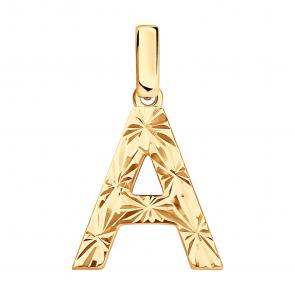 Золотая подвеска-буква А SOKOLOV 036652 фото