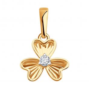 Золотая подвеска SOKOLOV с фианитом 036655 фото