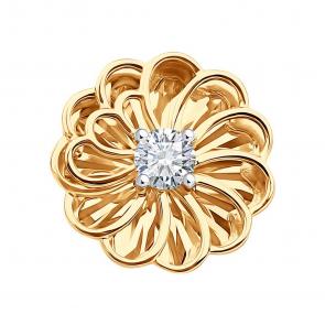 Золотая подвеска SOKOLOV с фианитом 036658 фото