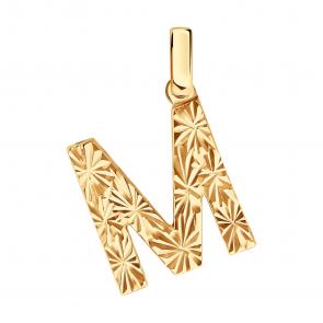 Золотая подвеска-буква М SOKOLOV 036664 фото