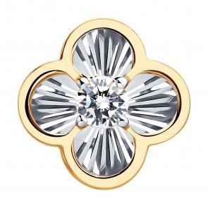 Золотая подвеска SOKOLOV с фианитом 036678 фото