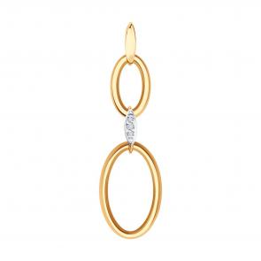 Золотая подвеска SOKOLOV с фианитом 036683 фото