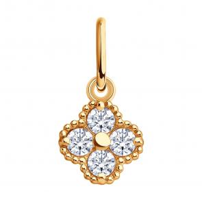 Золотая подвеска SOKOLOV с фианитом 036699 фото