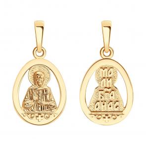 Золотая подвеска-иконка Святая блаженная Матрона SOKOLOV 036706 фото