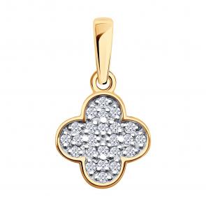 Золотая подвеска SOKOLOV с фианитом 036711 фото