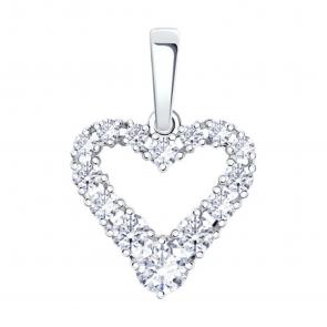 Подвеска из белого золота SOKOLOV с фианитом 036714-3 фото