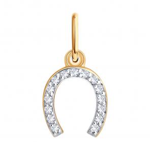 Золотая подвеска Символ года SOKOLOV с фианитом 036858 фото