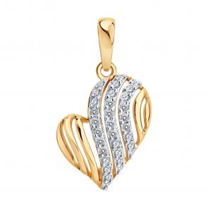 Золотая подвеска SOKOLOV с фианитом 036859 фото