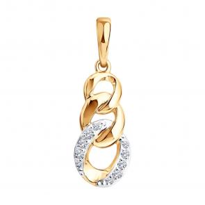 Золотая подвеска SOKOLOV с фианитом 036862 фото