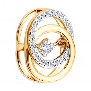 Золотая подвеска SOKOLOV с танцующим фианитом 036865 фото