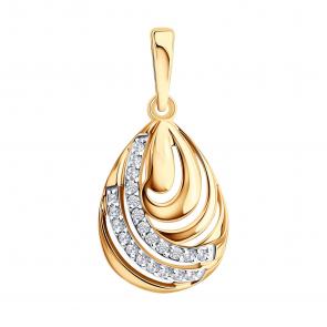 Золотая подвеска SOKOLOV с фианитом 036867 фото