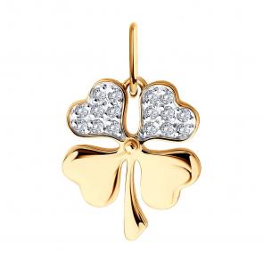 Золотая подвеска SOKOLOV с фианитом 036872 фото