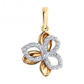 Золотая подвеска SOKOLOV с фианитом 036874 фото