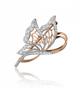 Золотая брошь Platina с фианитом 04-0099-00-401-1110-24 фото