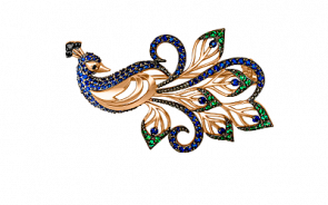 Золотая брошь Platina с фианитом 04-0120-01-404-1110-53 фото