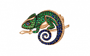 Золотая брошь Platina с фианитом 04-0121-00-404-1110-52 фото