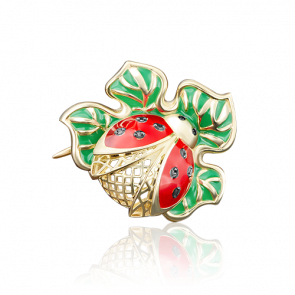 Брошь из лимонного золота Platina с фианитом и эмалью 04-0124-01-402-1130-25 фото