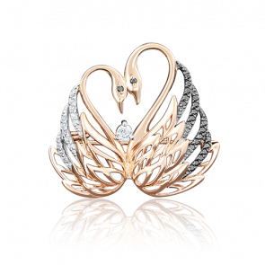 Золотая брошь Platina с фианитом 04-0131-00-403-1110-32 фото