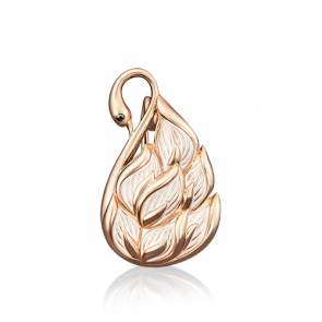 Золотая брошь Platina с фианитом и эмалью 04-0138-00-402-1110-25 фото