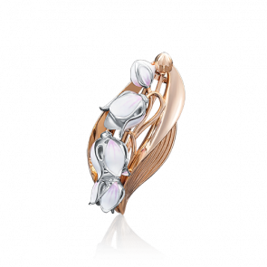 Брошь из комбинированного золота Platina с эмалью 04-0165-00-000-1111-59 фото