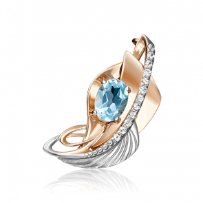 Брошь из комбинированного золота Platina с топазом 04-0190-00-201-1111-57 фото