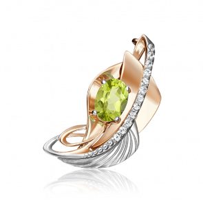 Брошь из комбинированного золота Platina с топазом и хризолитом 04-0190-00-243-1111-57 фото