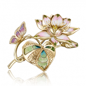 Золотая брошь Platina с витражной эмалью 04-0194-00-000-1130-48 фото