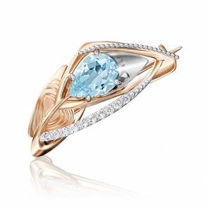 Брошь из комбинированного золота Platina с топазом 04-0196-00-201-1111-57 фото